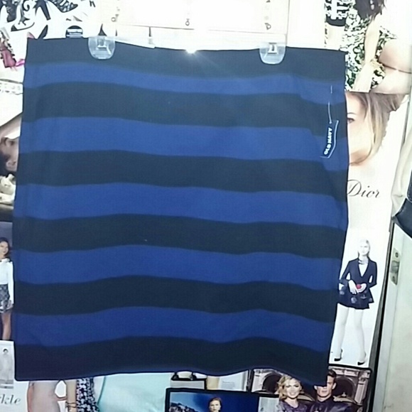 Black And Blue Stripe Skirt sz XL