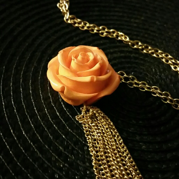 🌸ROSE Tassel, Adjustable Long Gold Chain Necklace - Picture 2 of 3