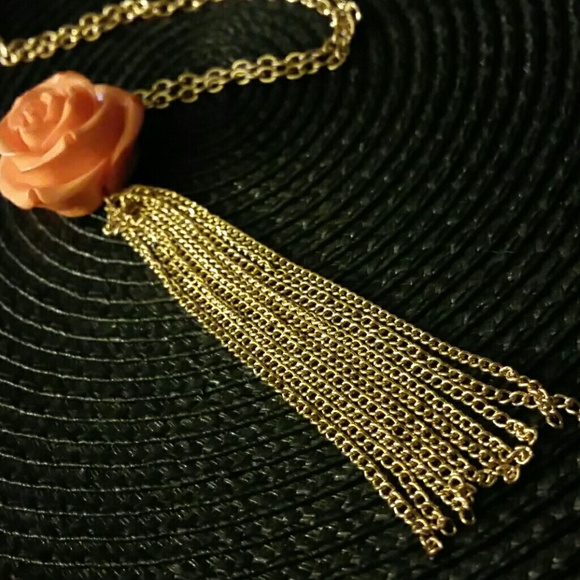 🌸ROSE Tassel, Adjustable Long Gold Chain Necklace - Picture 3 of 3
