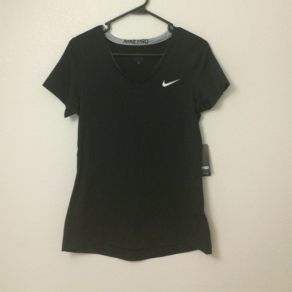 Nike Pro Dri-Fit Black V-Neck TShirt
