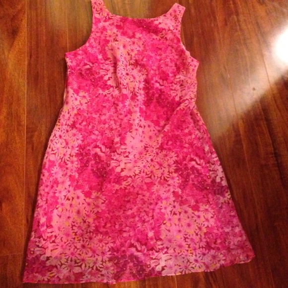 spring pink flowered dress