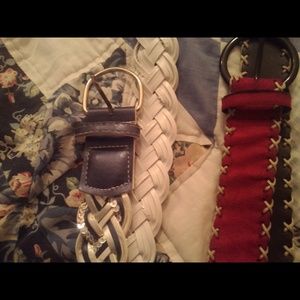 White/blue braid belt