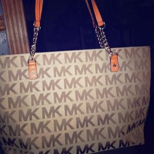 ***SOLD***Signature MK Orange Chain handles EC