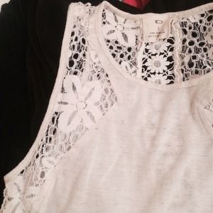 High-low lace cutout tank top