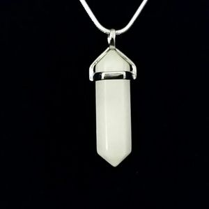 * Scolecite Stone Pendant & SS necklace * Chakra