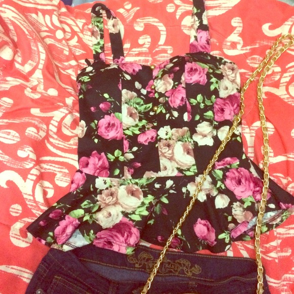 floral pleplum top - Picture 1 of 4