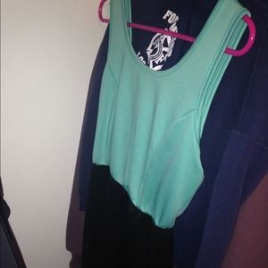 Teal & black dress