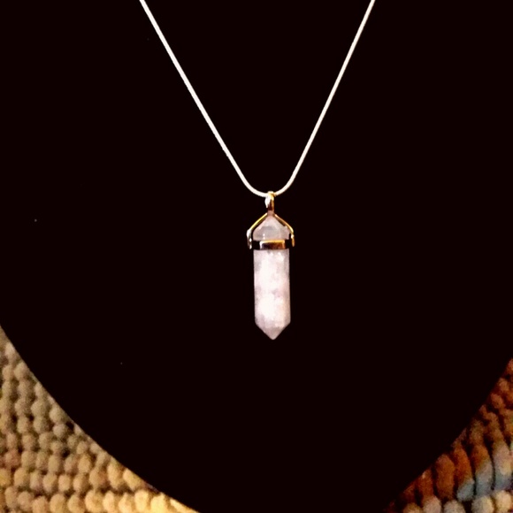*Rose Quartz Stone Pendant & SS necklace* Chakra! - Picture 2 of 2