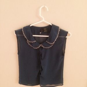 Sheer collared button down