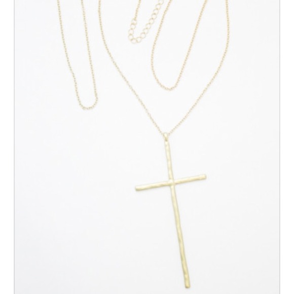 Gold Long Cross Necklace