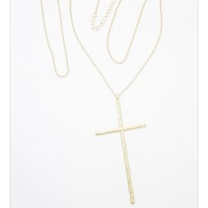 Gold Long Cross Necklace