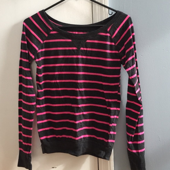 Pink and charcoal sweater/shirt