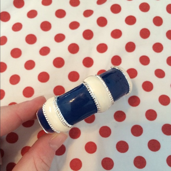 Navy and white nautical bangle