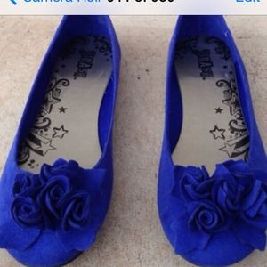 Royal blue slip on ballerina type shoes