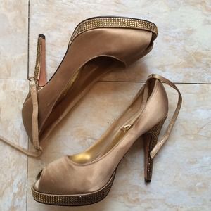 Bebe sparkly platform pumps