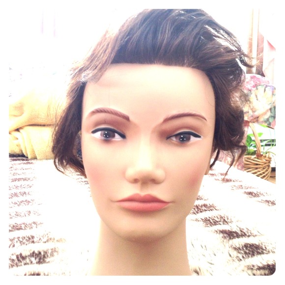 real human hair brunette mannequin