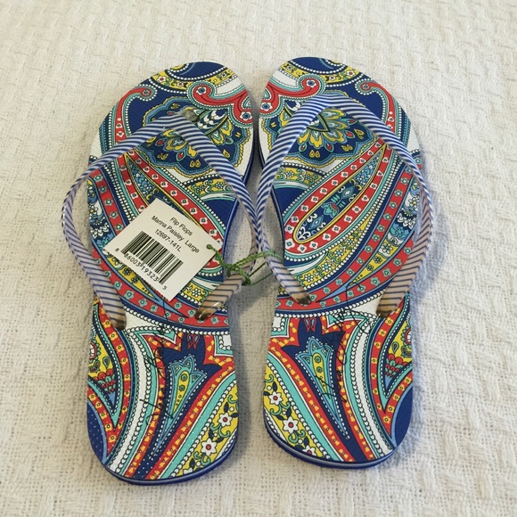Vera Bradley flip flops in Marina Paisley.
