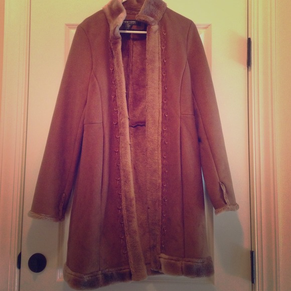 New York and Company long fur coat