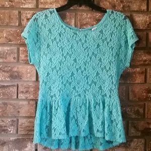 Blue Lace Top