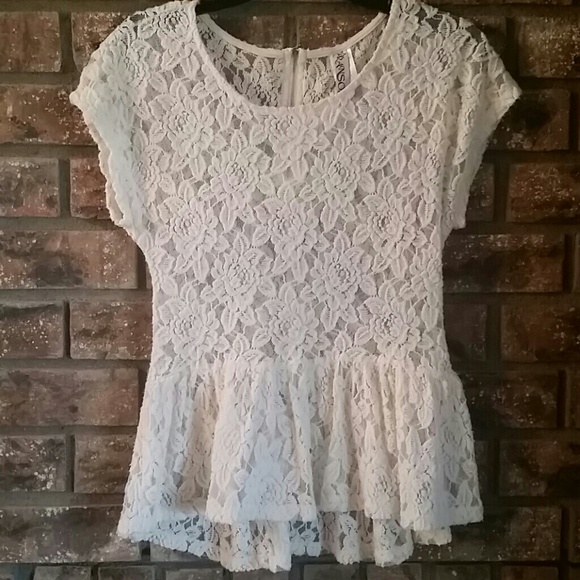 Cream Lace Top