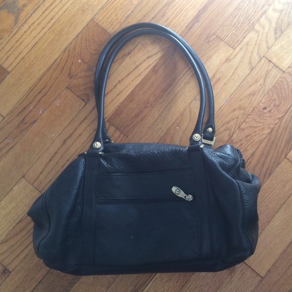 Black genuine leather bag