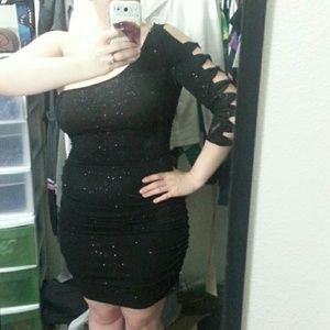 Charlotte russe sparkly one sleeve dress
