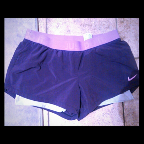 Purple and lilac compression shorts