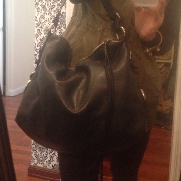 Banana republic all black leather bag