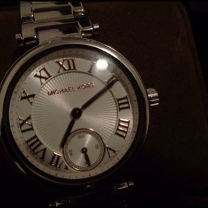 Michael Kors Silver & Rose Gold Watch