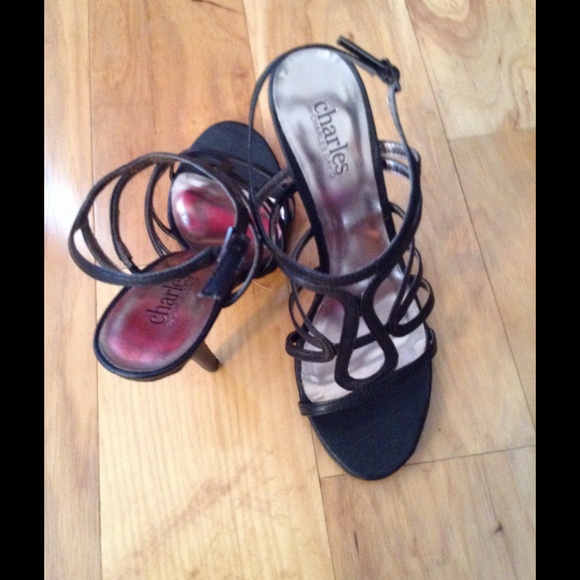 4 inch strappy sandal black - Picture 1 of 3