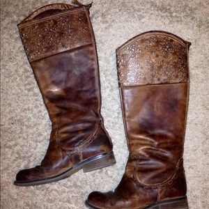 Real Leather Brown Corral boots from Buckle