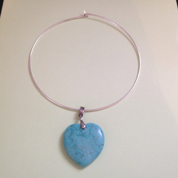 Turquoise heart pendant & necklace