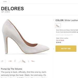 NWB Joes Jeans Delores White Heels