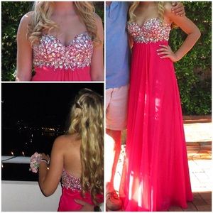 Pink Jeweled Prom Dress