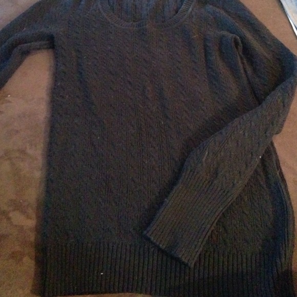 Black cable knit sweater