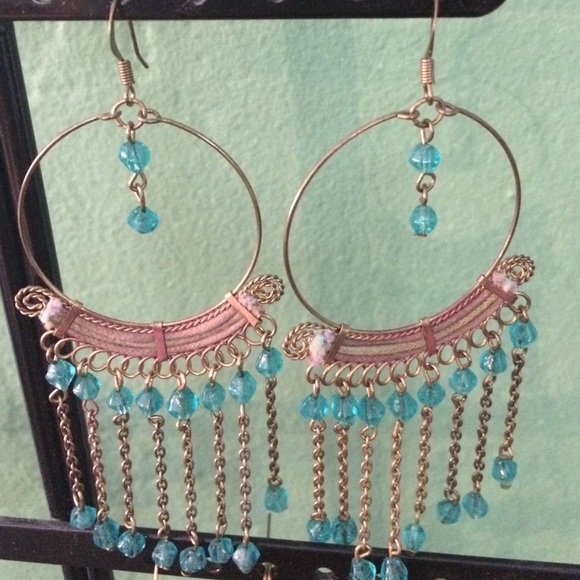 Cool French Aqua dangly earrings