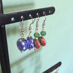 2 pairs Chinese bead earrings