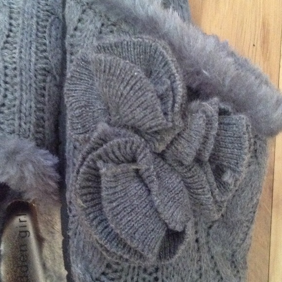 Grey to-fur lined rubber bottom steppers - Picture 2 of 3