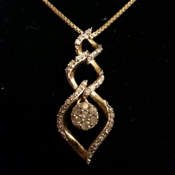 Silver in gold necklace