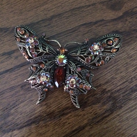 Cool vintage-look butterfly pin