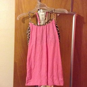 VS PINK Racer back tank with built in sports bra😍