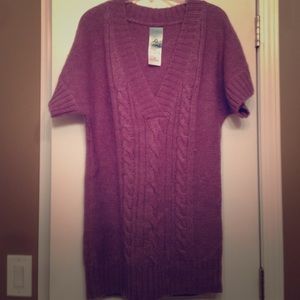 Purple, long, shirt sleeve sweater, size M