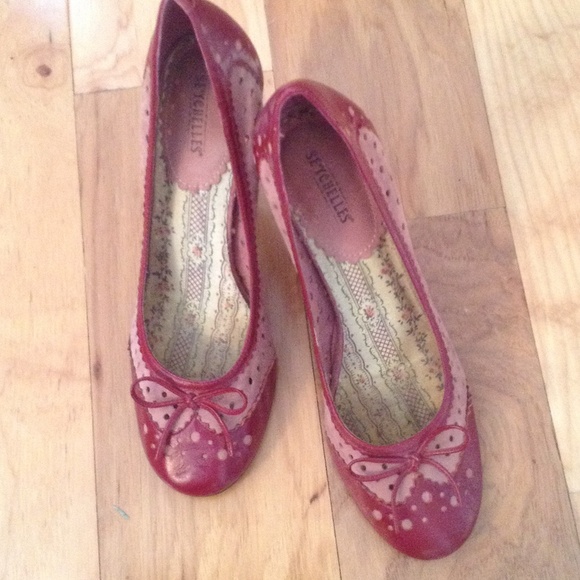 Cranberry and pink round toe pump - Picture 1 of 3