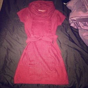 Burgundy sweater dress