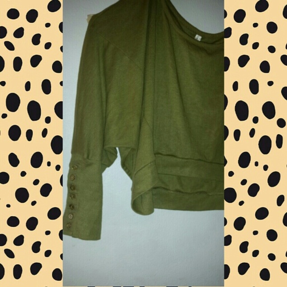 Green off shoulder top