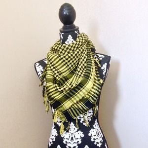 Shemagh, Arab Head Scarf, Kafiya, Yellow & Black