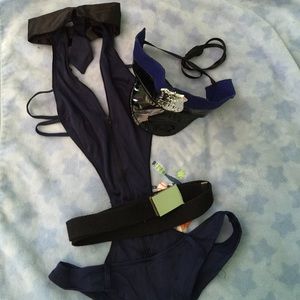 Sexy Police One Piece Romper Costume Lingerie