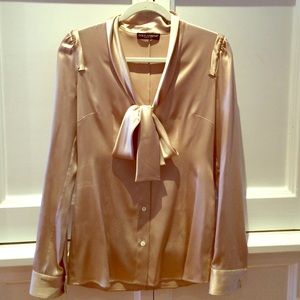 SOLD!!! Dolce & Gabbana taupe silk blouse