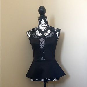 Black peplum shirt
