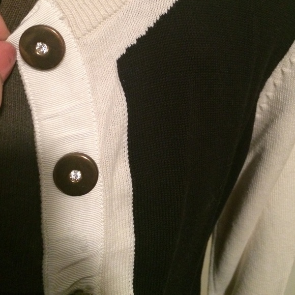 F21 black & white dressy cardigan - Picture 2 of 4